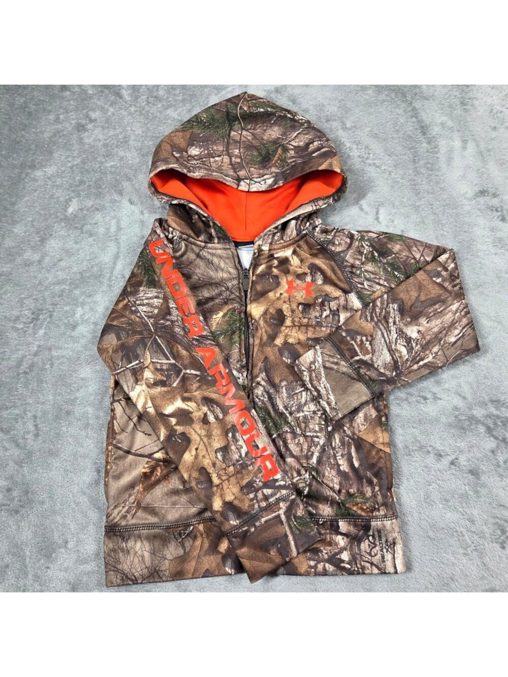 Under Armour Jacket Boys 5 Realtree Camo Zip Up Sweatshirt Hunting Hoodie